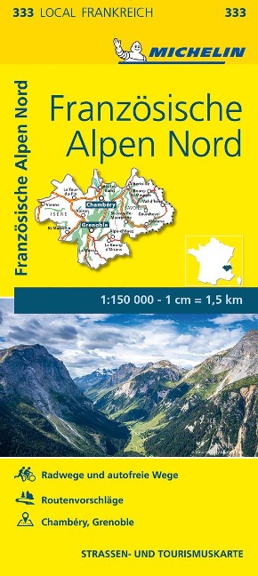 Michelin Französische Alpen Nord: Straßen- und Tourismuskarte 1:150.000