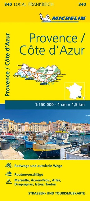 Michelin Provence - Cote d'Azur: Straßen- und Tourismuskarte 1:150.000