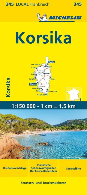 Michelin Korsika: Straßen- und Tourismuskarte 1:150.000