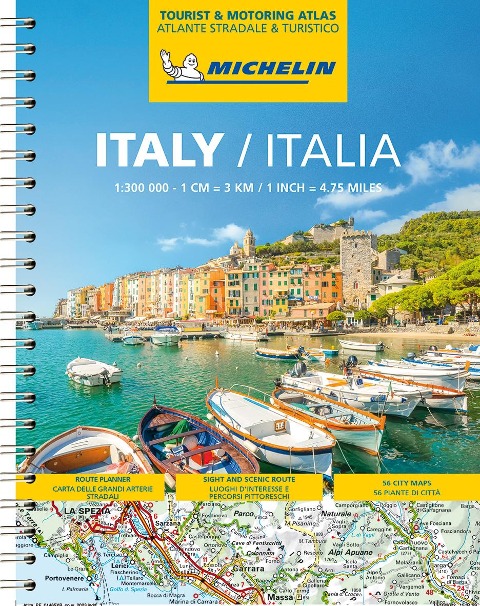 Michelin Straßenatlas Italien mit Spiralbindung: Maßstab 1:300.000; Auflage 2024