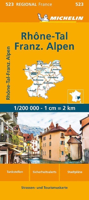 Michelin Rhonetal - Französiche Alpen: Straßen- und Tourismuskarte 1:200.000