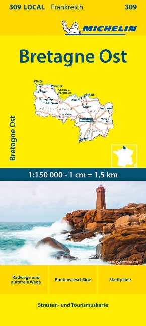 Michelin Bretagne Ost: Straßen- und Tourismuskarte 1:150.000; Auflage 2023