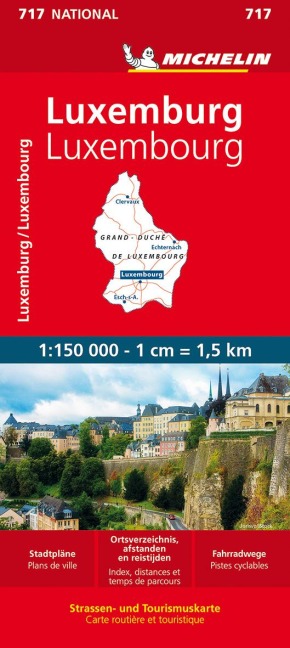 Michelin Luxemburg: Straßen- und Tourismuskarte 1:150.000