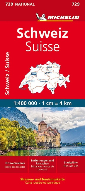 Michelin Schweiz 1:400 000: Straßen- und Tourismuskarte