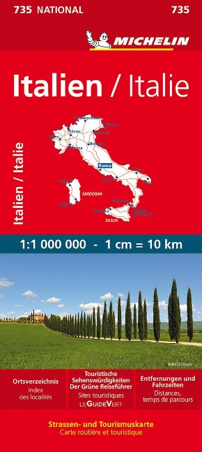 Michelin Italien: Straßen- und Tourismuskarte 1:1.000.000