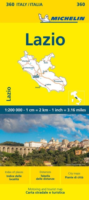 Michelin Latium: Straßen- und Tourismuskarte 1:200.000