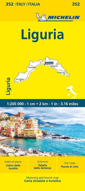 Michelin Ligurien: Straßen- und Tourismuskarte 1:200.000