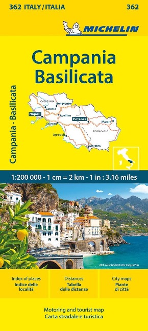 Michelin Kampanien, Basilikata: Straßen- und Tourismuskarte 1:200.000