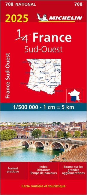 Southwestern France 2025 - Michelin National Map 708: Map
