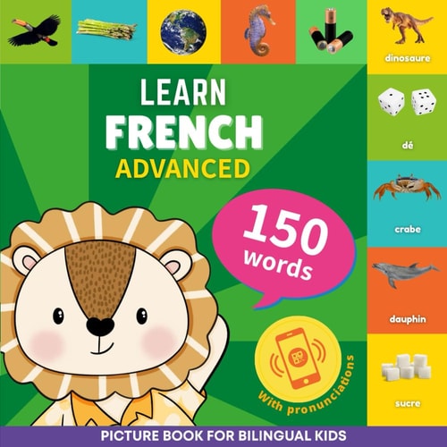 Learn French - 150 Words with Pronunciations - Advanced Picture Book for Bilingual Kids