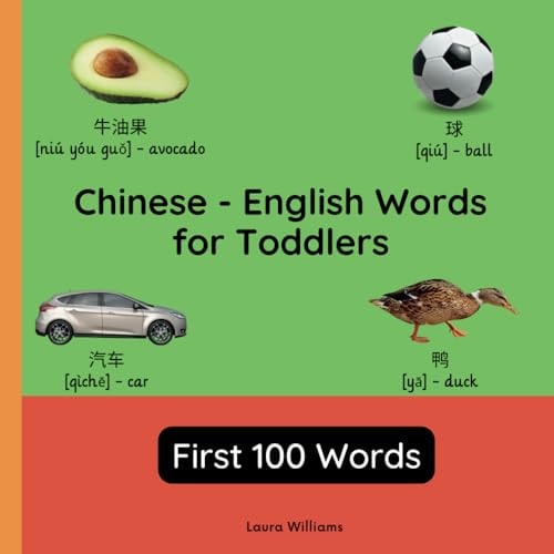 Chinese - English Words for Toddlers - First 100 Words Teach and Learn Chinese For Kids and Beginners Bilingual Picture Book with English Translations