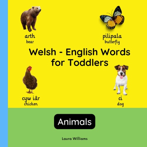 Welsh - English Words for Toddlers - Animals Teach and Learn Welsh For Kids and Beginners Bilingual Picture Book with English Translations