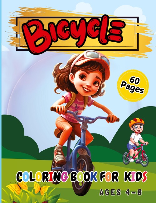 Bicycle  Coloring Book for Kids Ages 4-8: Coloring Pages for Kids Spring