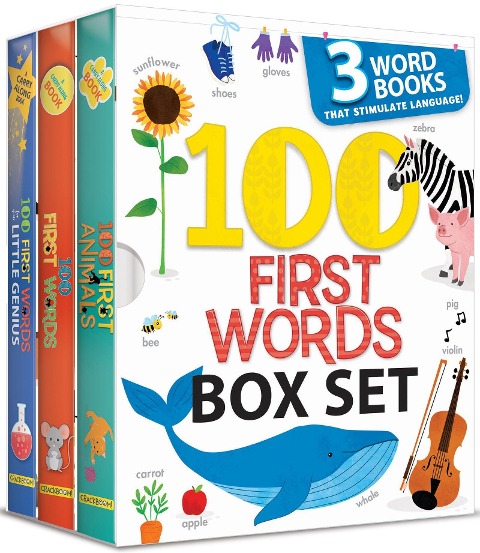 My First Library 100 Words Book Set: 3 Early Learning Board Books for Toddlers Includes 100 First Words, 100 First Animals & 100 First Words for Your Little Genius Toddler Learning Books: 3 Word Books That Stimulate Language