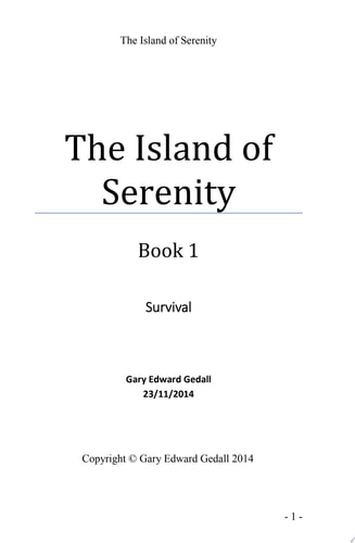 The Island of Serenity Book 1 Survival