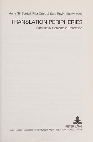 Translation Peripheries Paratextual Elements in Translation