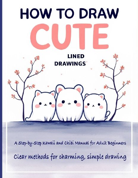 How to Draw Cute Lined Drawings: Kawaii & Chibi for Adult Beginners - Step-by-Step Drawing of Cute Animals  & Doodle Art for Relaxation