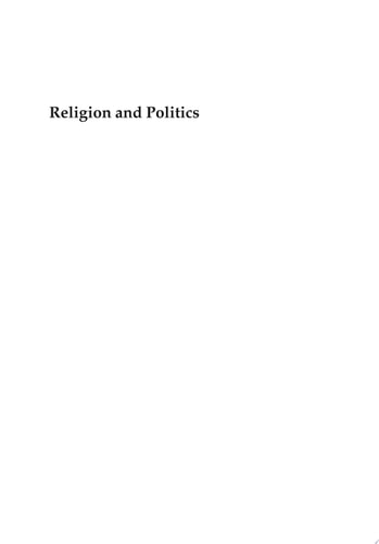 Religion and Politics: New Developments Worldwide