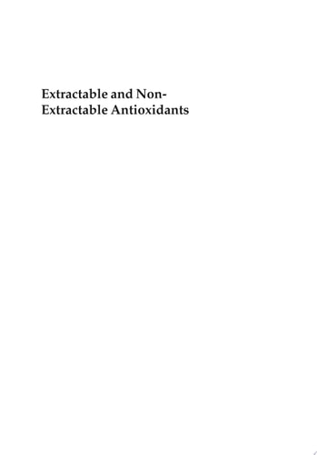 Extractable and Non-Extractable Antioxidants