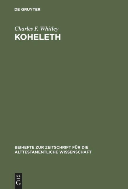 Koheleth: His Language and Thought