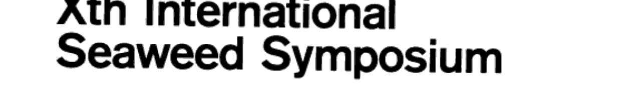 Xth International Seaweed Symposium Proceedings, Göteborg, Sweden, August 11-15, 1980