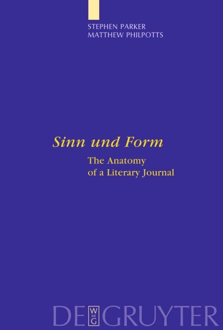 Sinn und Form: The Anatomy of a Literary Journal