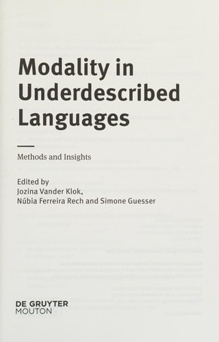 Modality in Underdescribed Languages Methods and Insights