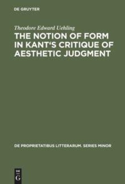 The notion of form in Kants Critique of aesthetic judgment