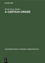 A certain order: The development of Herbert Reads theory of poetry