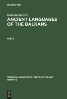 Ancient Languages of the Balkans: n.a.