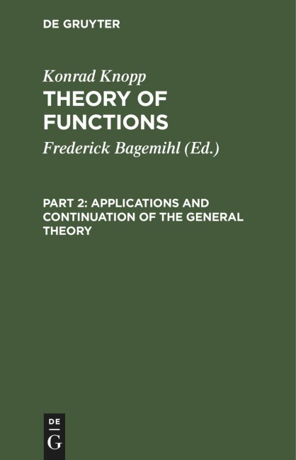 Applications and Continuation of the General Theory