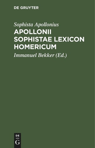 Apollonii Sophistae Lexicon Homericum