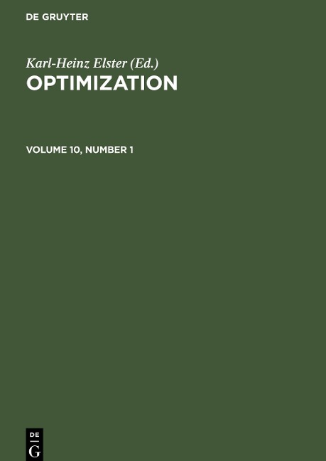 Optimization. Volume 10, Number 1