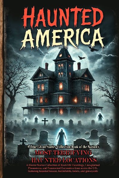 Haunted America: A Horror Stories Collection of Real-Life Hauntings, Unexplained Phenomena, and Paranormal Encounters from across the U.S., featuring haunted houses, battlefields, hotels, and graveyards.