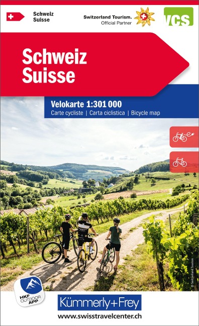 Kümmerly+Frey Velokarte Schweiz 1:301.000: Wetterfest, matt laminiert und mit free Download