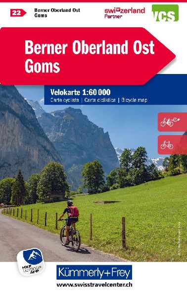 Radwanderkarte Berner Oberland Ost - Goms  mit Ortsindex (22): Maßstab 1:60 000