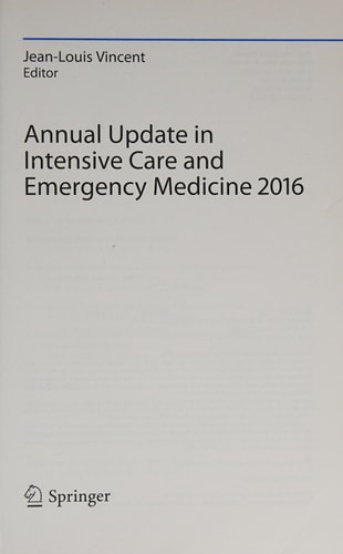 Annual Update in Intensive Care and Emergency Medicine 2016