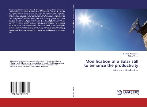 Modification of a Solar still to enhance the productivity: Solar water Desalination