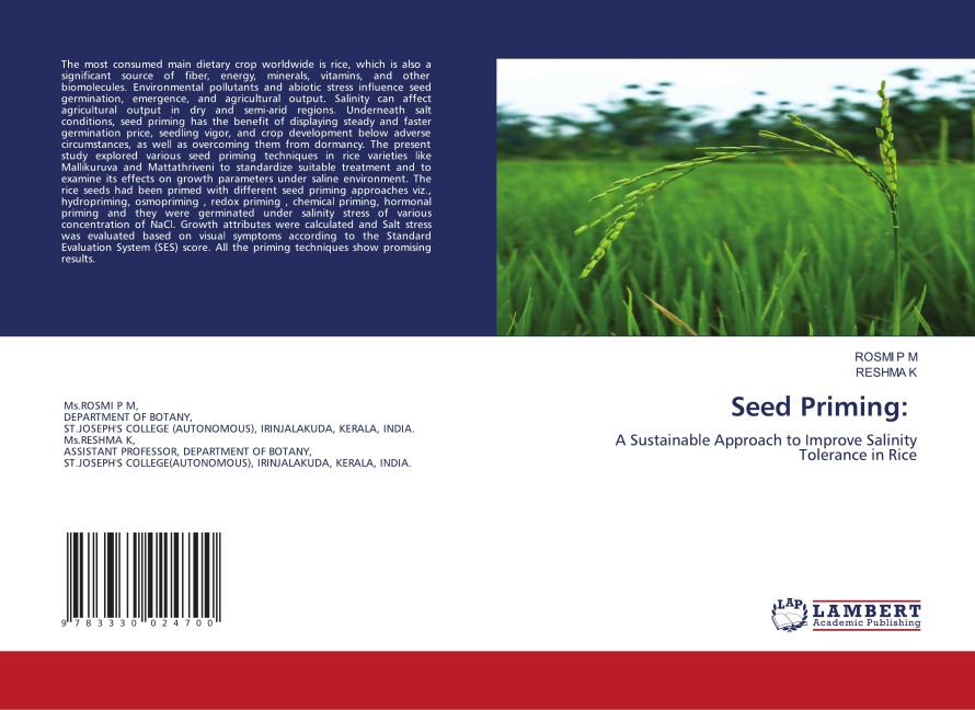 Seed Priming:: A Sustainable Approach to Improve Salinity Tolerance in Rice