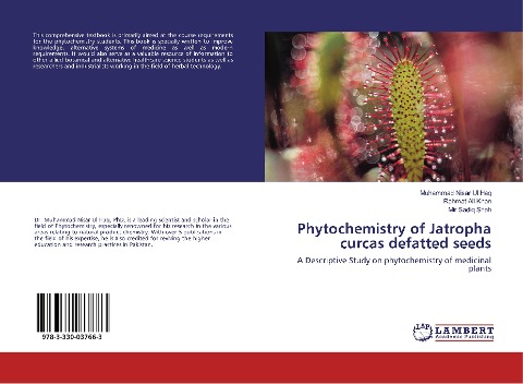 Phytochemistry of Jatropha curcas defatted seeds: A Descriptive Study on phytochemistry of medicinal plants