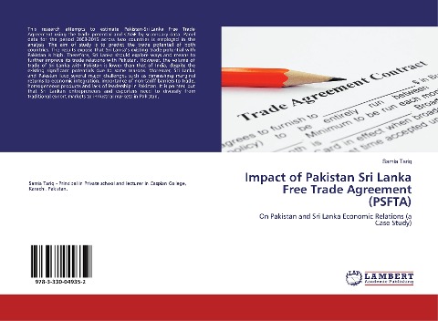 Impact of Pakistan Sri Lanka Free Trade Agreement (PSFTA): On Pakistan and Sri Lanka Economic Relations (a Case Study)