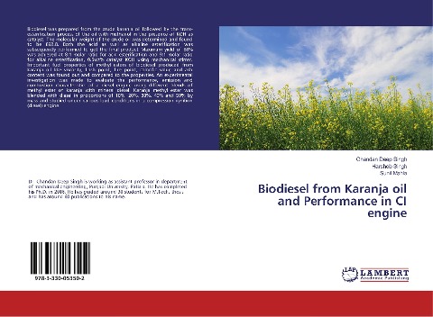 Biodiesel from Karanja oil and Performance in CI engine