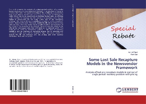 Some Lost Sale Recapture Models in the Newsvendor Framework: Analysis of lost sale recapture models in context of single period inventory problem with pricing