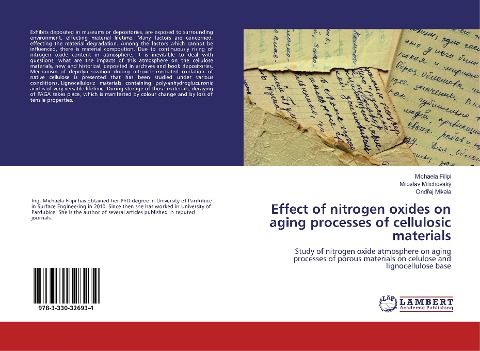 Effect of nitrogen oxides on aging processes of cellulosic materials: Study of nitrogen oxide atmosphere on aging processes of porous materials on celulose and lignocellulose base