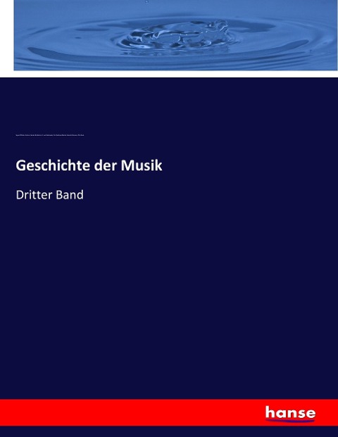 Geschichte der Musik: Dritter Band