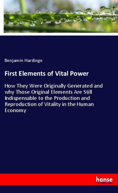 First Elements of Vital Power: How They Were Originally Generated and why Those Original Elements Are Still Indispensable to the Production and Reproduction of Vitality in the Human Economy