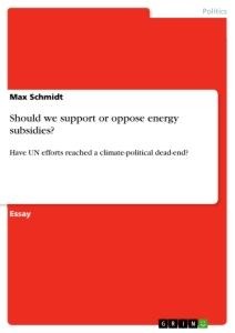Should we support or oppose energy subsidies?: Have UN efforts reached a climate-political dead-end?