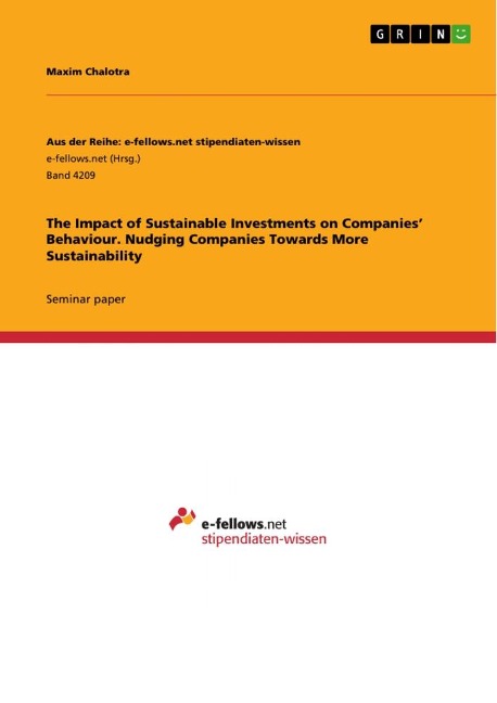 The Impact of Sustainable Investments on Companies Behaviour. Nudging Companies Towards More Sustainability