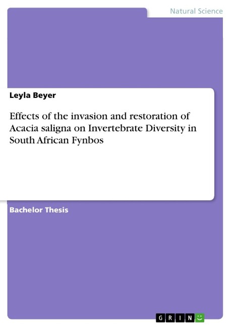 Effects of the invasion and restoration of Acacia saligna on Invertebrate Diversity in South African Fynbos