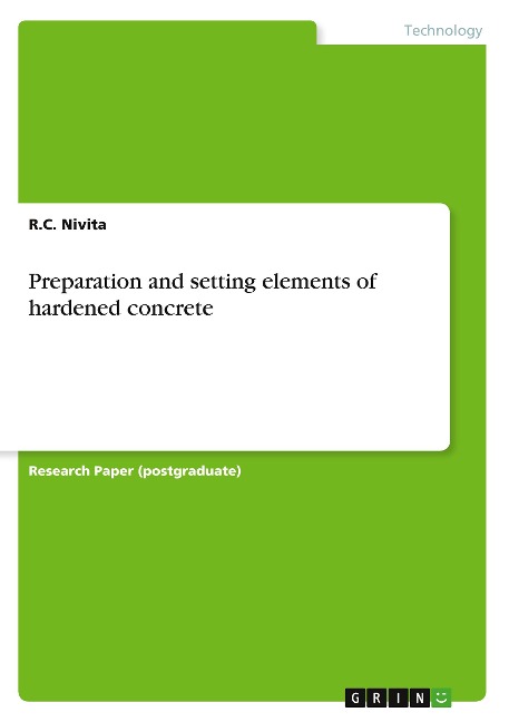 Preparation and setting elements of hardened concrete